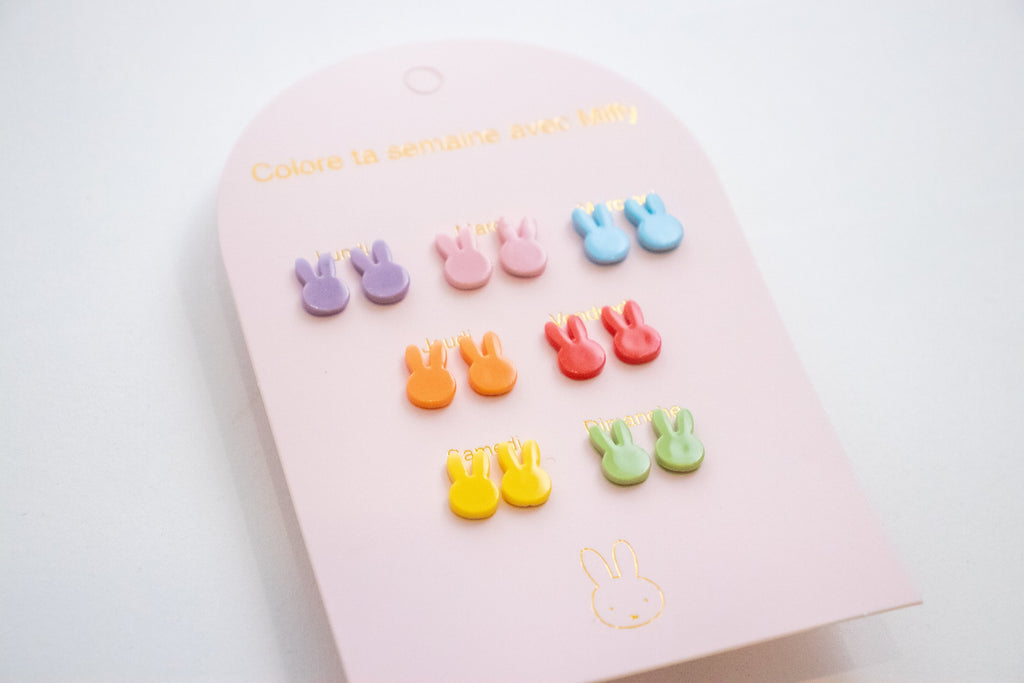 Ensemble de 7 paires de boucles d'oreilles Miffy sans Nickel