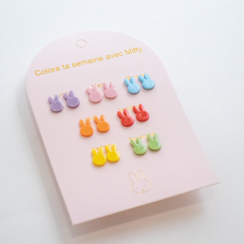 Ensemble de 7 paires de boucles d'oreilles Miffy sans Nickel