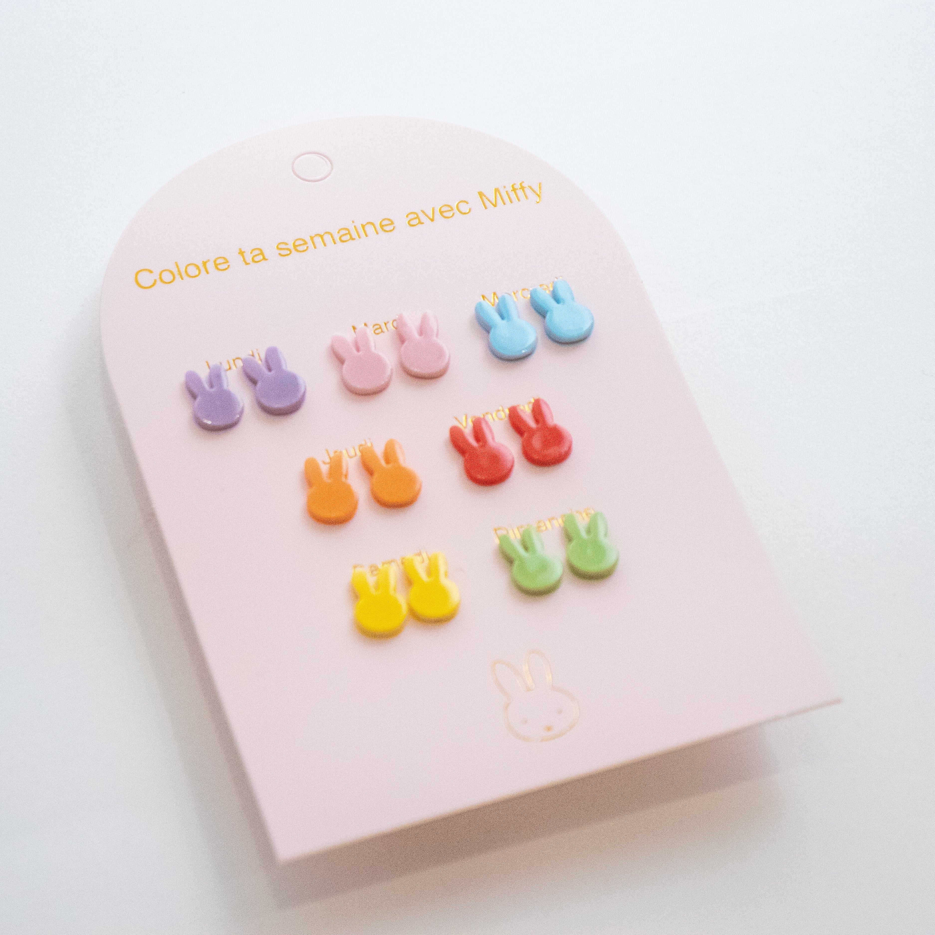 Ensemble de 7 paires de boucles d'oreilles Miffy sans Nickel