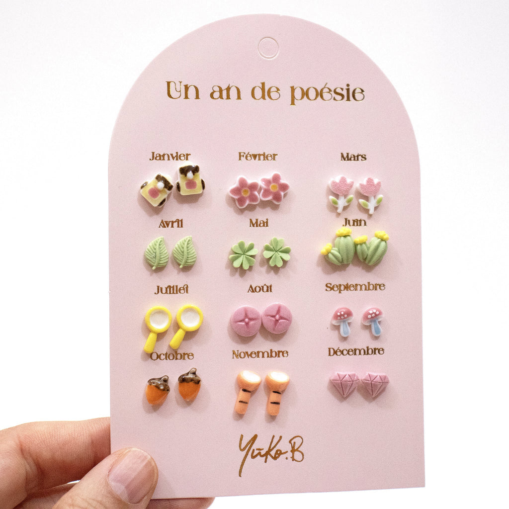 Boucles d'oreilles - Un an de Poésie Petites Exploratrices - YUKO B