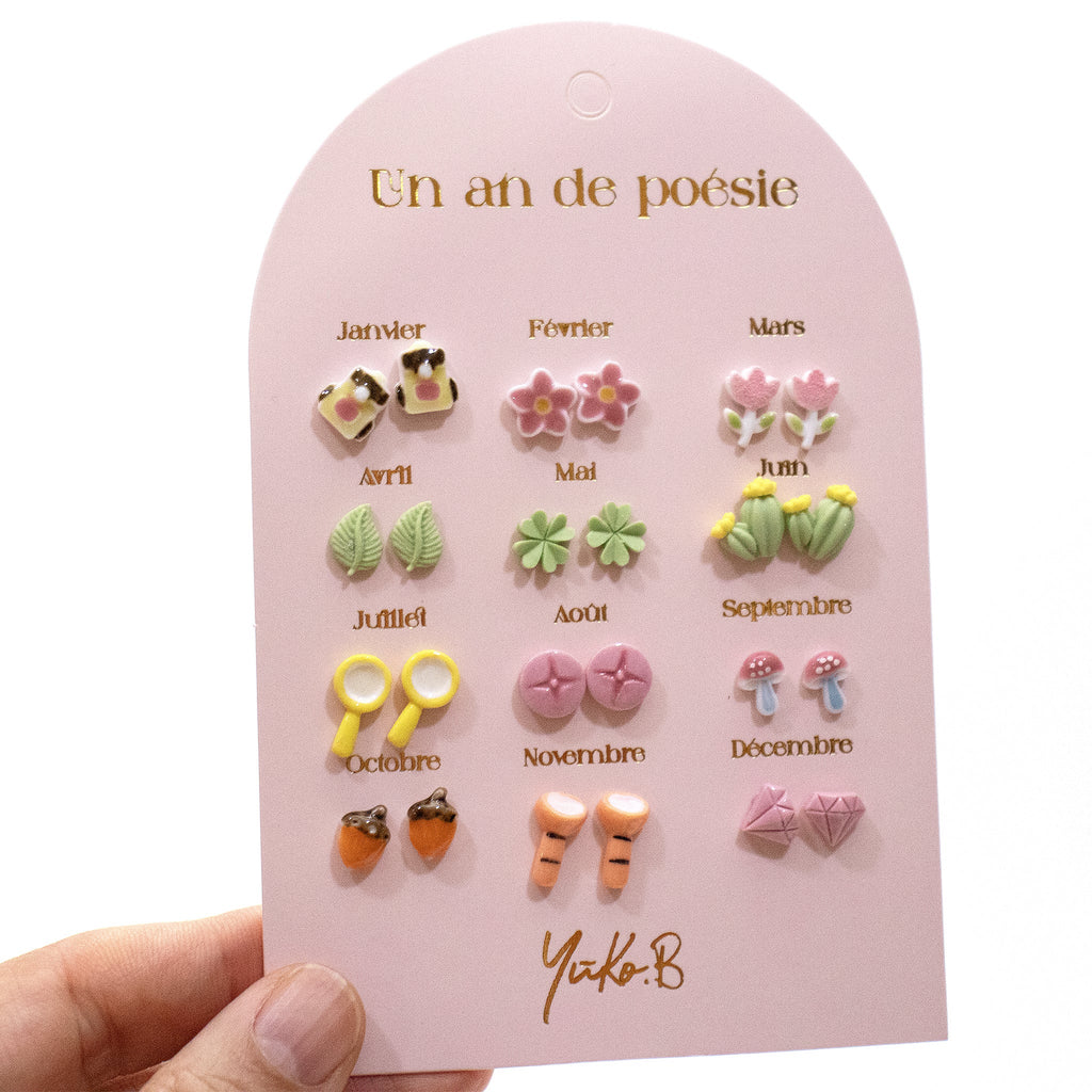 Boucles d'oreilles - Un an de Poésie Petites Exploratrices - YUKO B