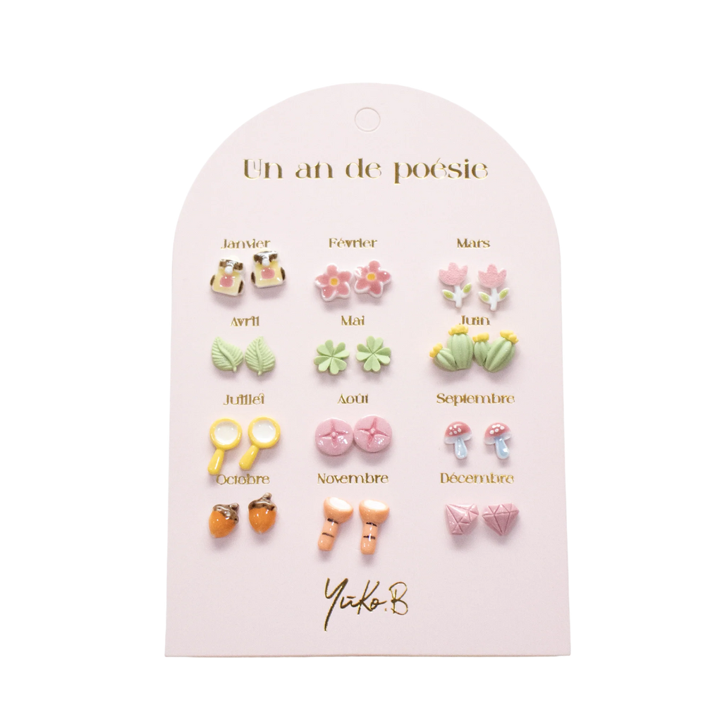 Boucles d'oreilles - Un an de Poésie Petites Exploratrices - YUKO B