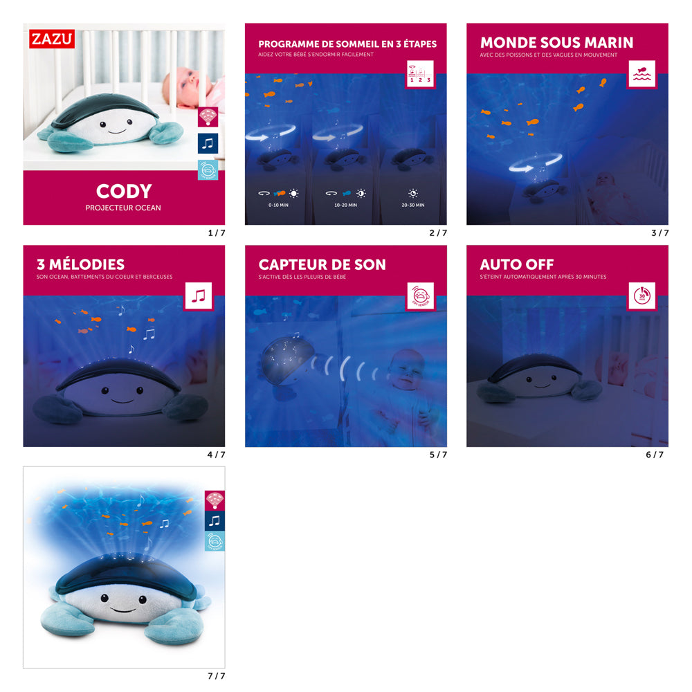 Zazu – Projecteur lumineux et sonore Cody le crabe