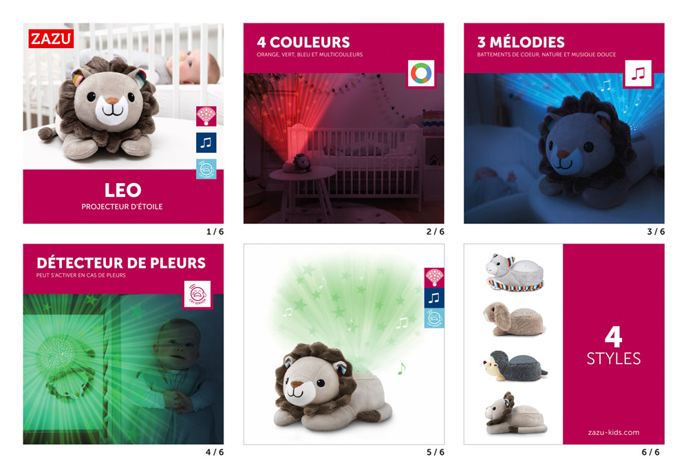 Zazu – Projecteur mural lumineux et musical Leo le lion