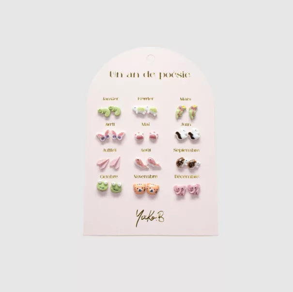 Boucles d'oreilles Un an de poésie Jungle - Yuko B