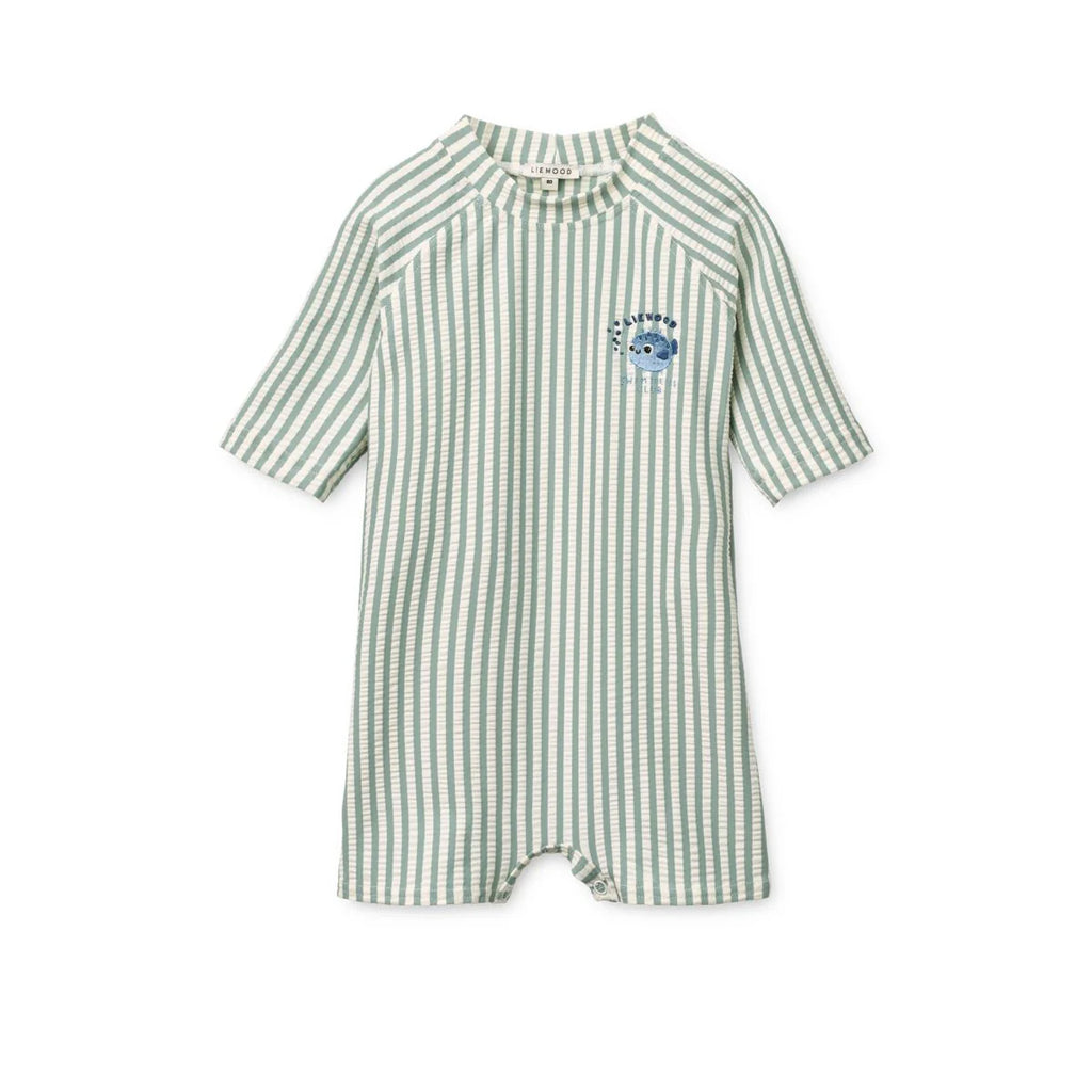 Combinaison de Bain Bébé en Tissu Gaufré - THOR Peppermint / Sandy