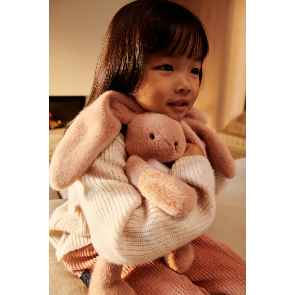 Lapin en peluche Berto - Rose