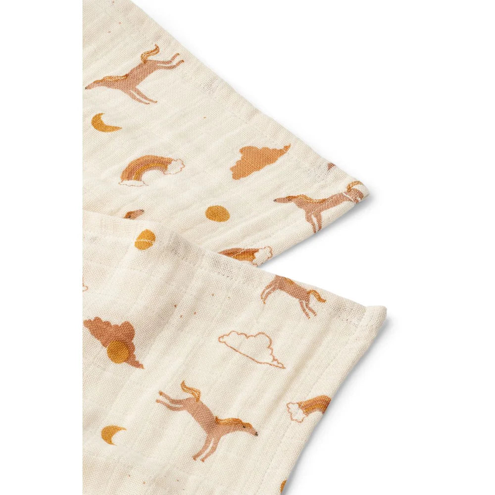 LOT DE 2 LANGES EN MOUSSELINE LEWIS DREAM