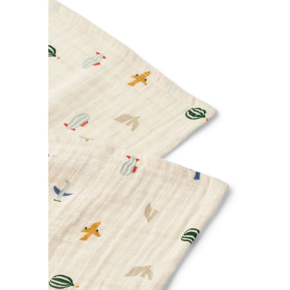 Lot de 2 langes en mousseline Lewis - Aviator