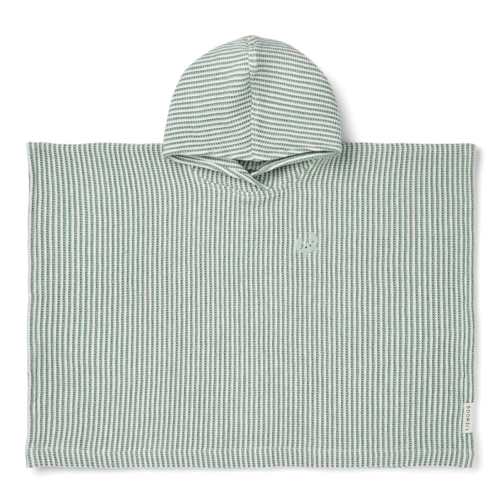 PONCHO BRODERIE PACO STRIPE PEPPERMINT / CREME DE LA CREME