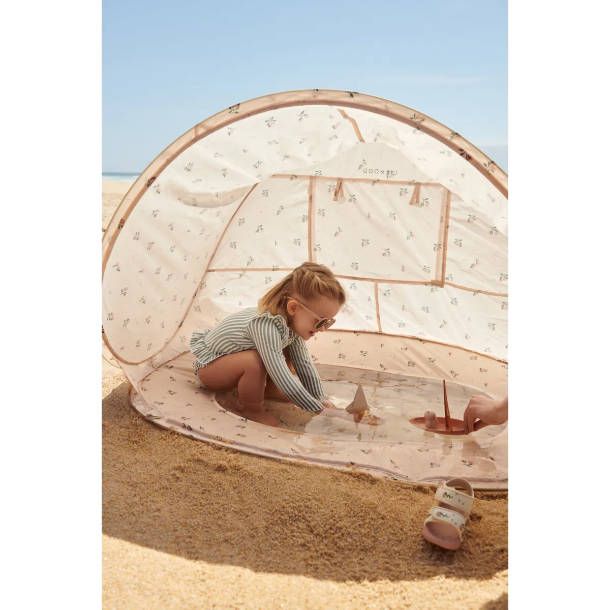 TENTE POP-UP EVERETT AVEC PATAUGEOIRE - PEACH / SEA SHELL