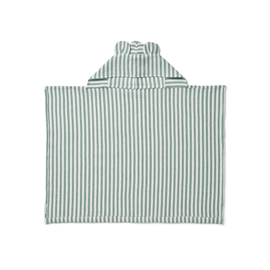 SERVIETTE À CAPUCHE POUR BÉBÉ VILAS Y/D STRIPES PEPPERMINT / WHITE