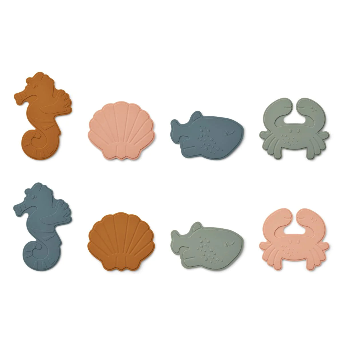 MINI TAPIS DE BAIN PAOLA LOT DE 8 SEA CREATURE / MUSTARD MULTI MIX