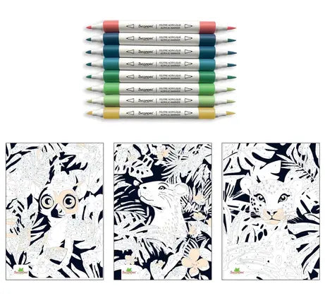 ARTISSIMO -S - FEUTRES ACRYLIQUES AU NUMERO - JUNGLE - SYCOMORE