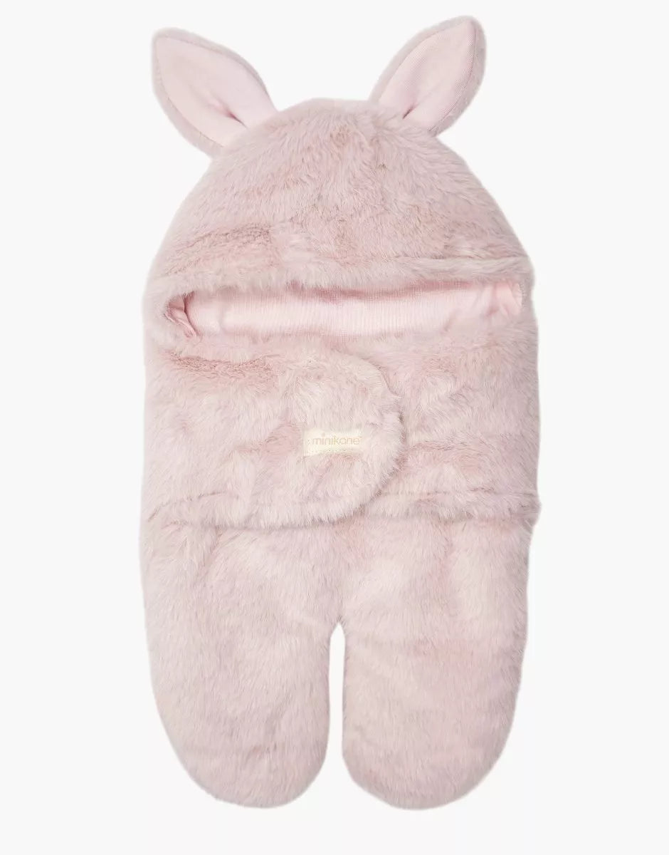 Chancelière poussette poupée Jeannot en fausse fourrure rose