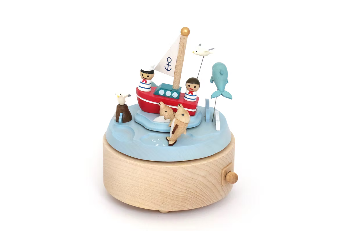 Boîte à musique Voilier et Dauphins n°58