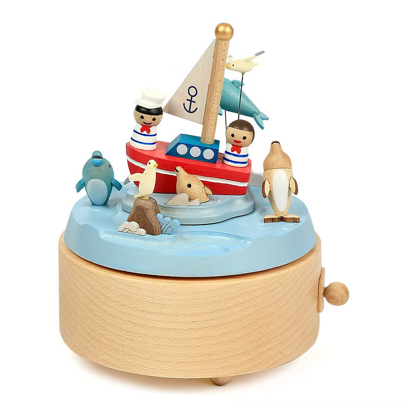 Boîte à musique Voilier et Dauphins n°58
