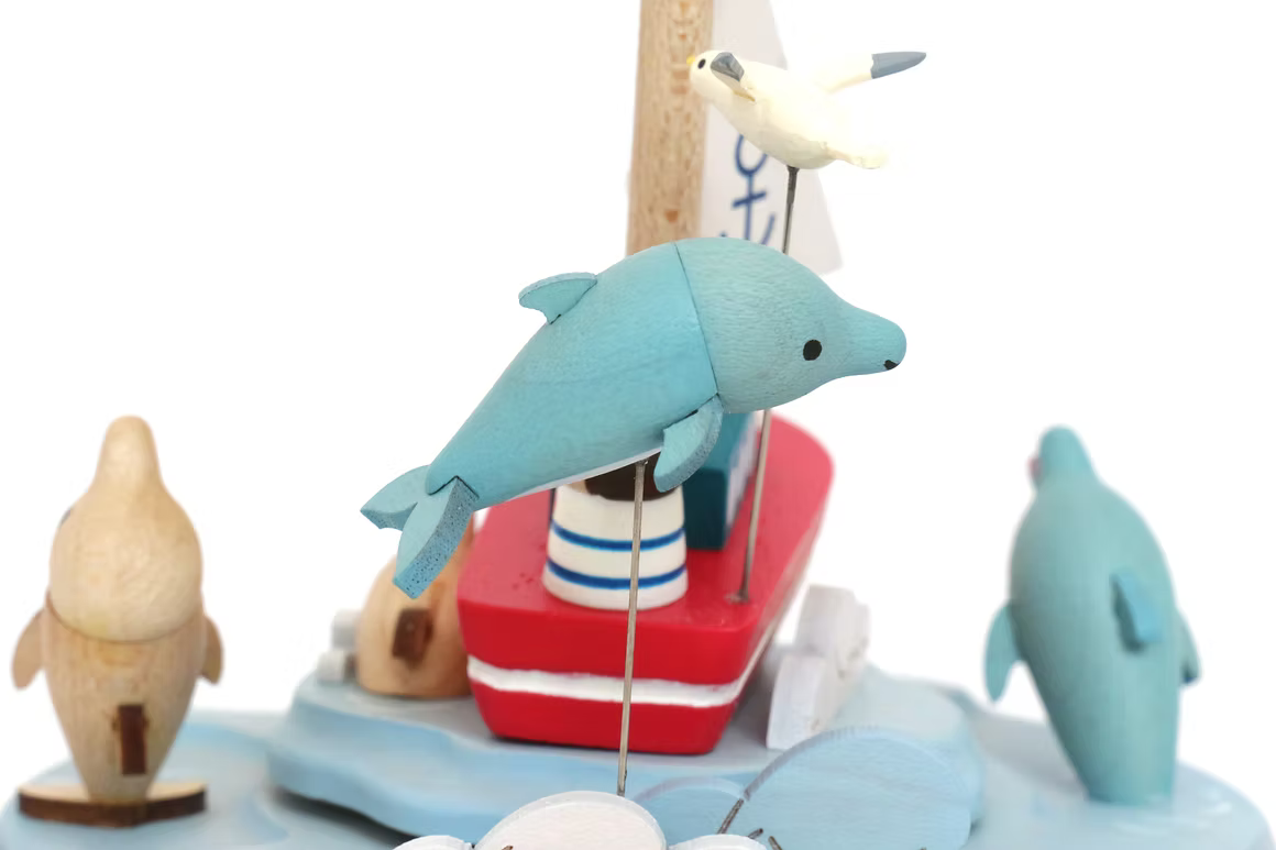 Boîte à musique Voilier et Dauphins n°58