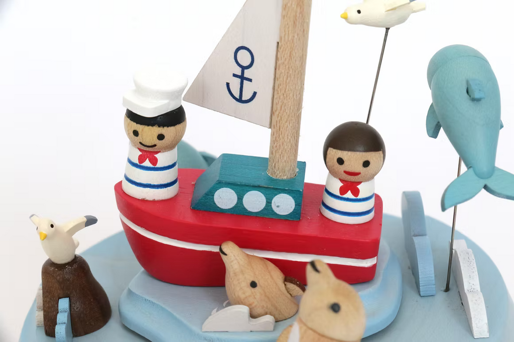 Boîte à musique Voilier et Dauphins n°58