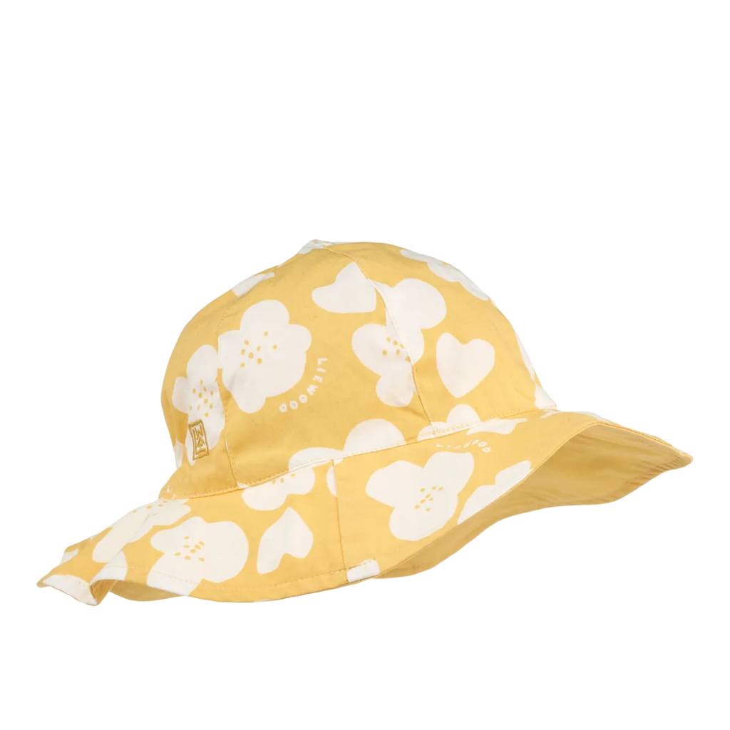 Chapeau réversible Amelia  - Flower / Lemon yellow