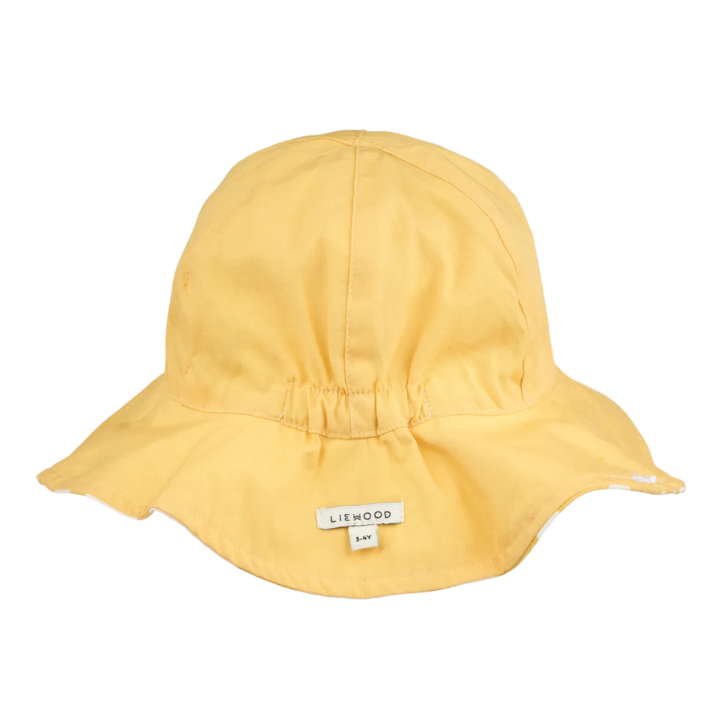 Chapeau réversible Amelia  - Flower / Lemon yellow