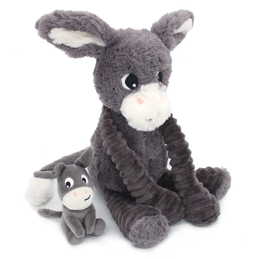 PTIPOTOS BY LES DEGLINGOS PELUCHE MAMAN BEBE POITOU L'ANE GRIS