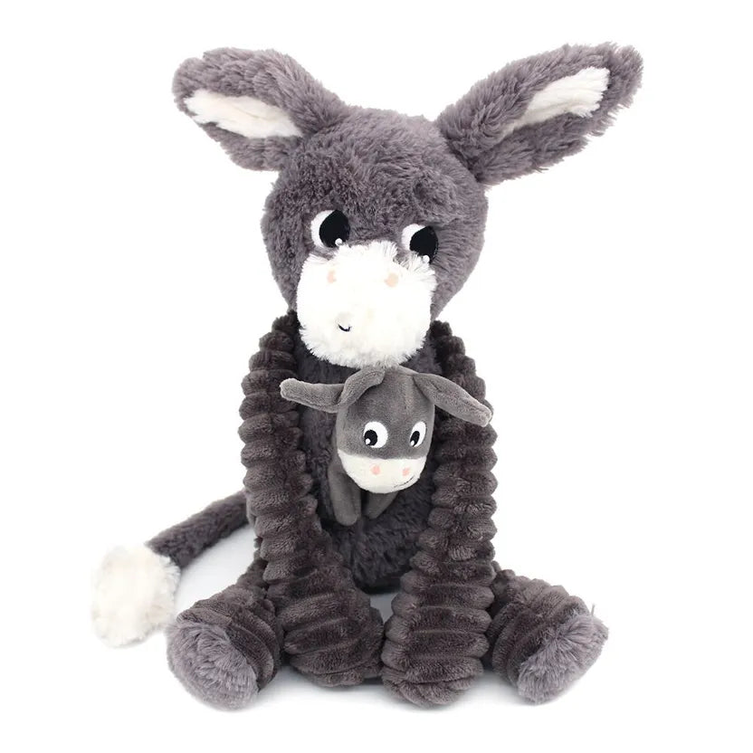 PTIPOTOS BY LES DEGLINGOS PELUCHE MAMAN BEBE POITOU L'ANE GRIS