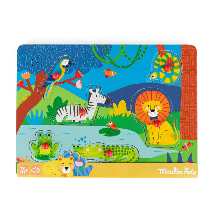 Puzzle sonore animaux en bois