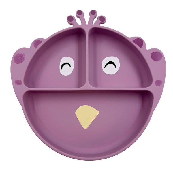 Assiette avec ventouse en silicone et  compartiments - Mrs. Peacock