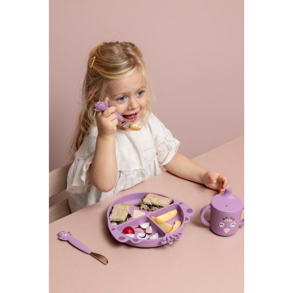 Assiette avec ventouse en silicone et  compartiments - Mrs. Peacock