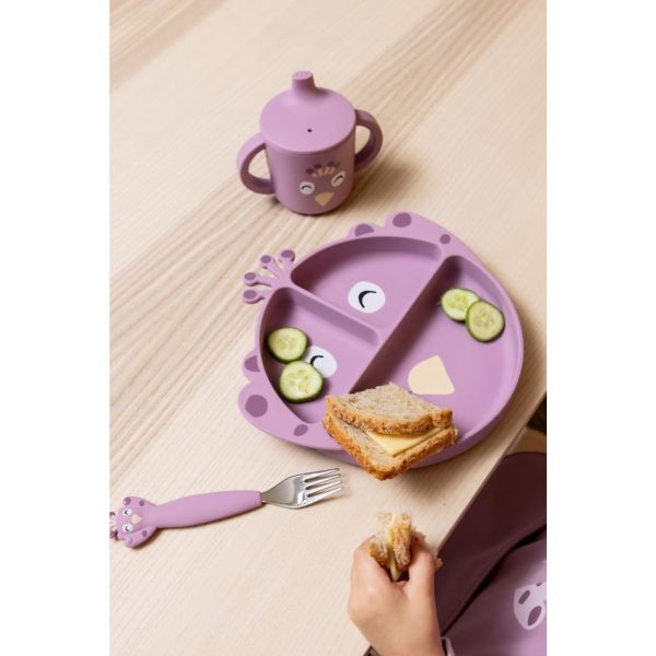 Assiette avec ventouse en silicone et  compartiments - Mrs. Peacock
