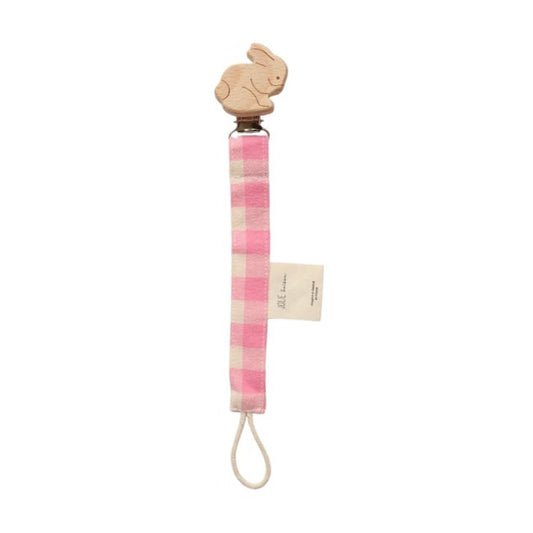 Attache tétine vichy rose - Chichi pompon