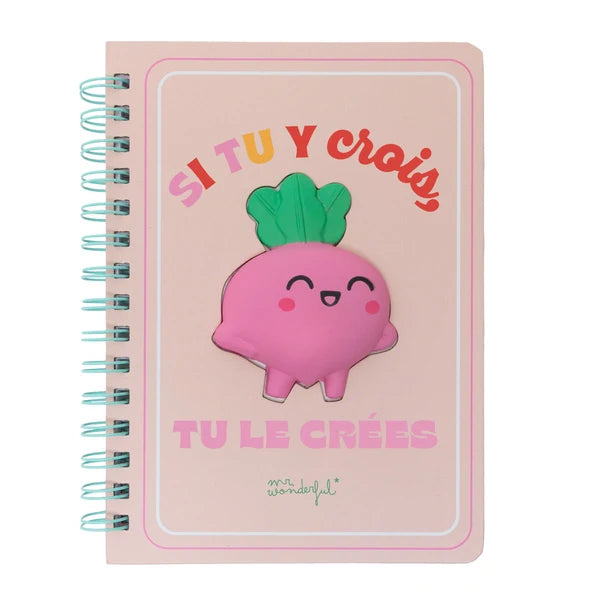 Carnet A5 avec squishy betterave - Si vous le croyez vous le croyez