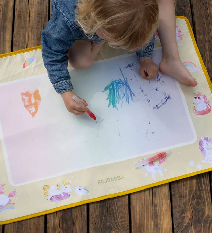 Tapis de dessin à l'eau - La plage des licornes