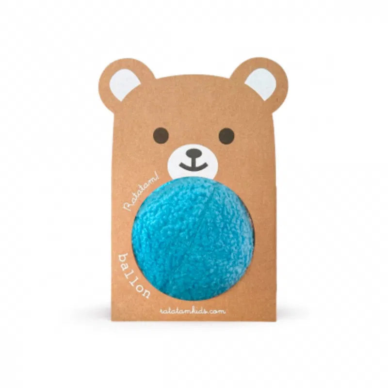 Balle ourson peluche 12 cm – Bleu