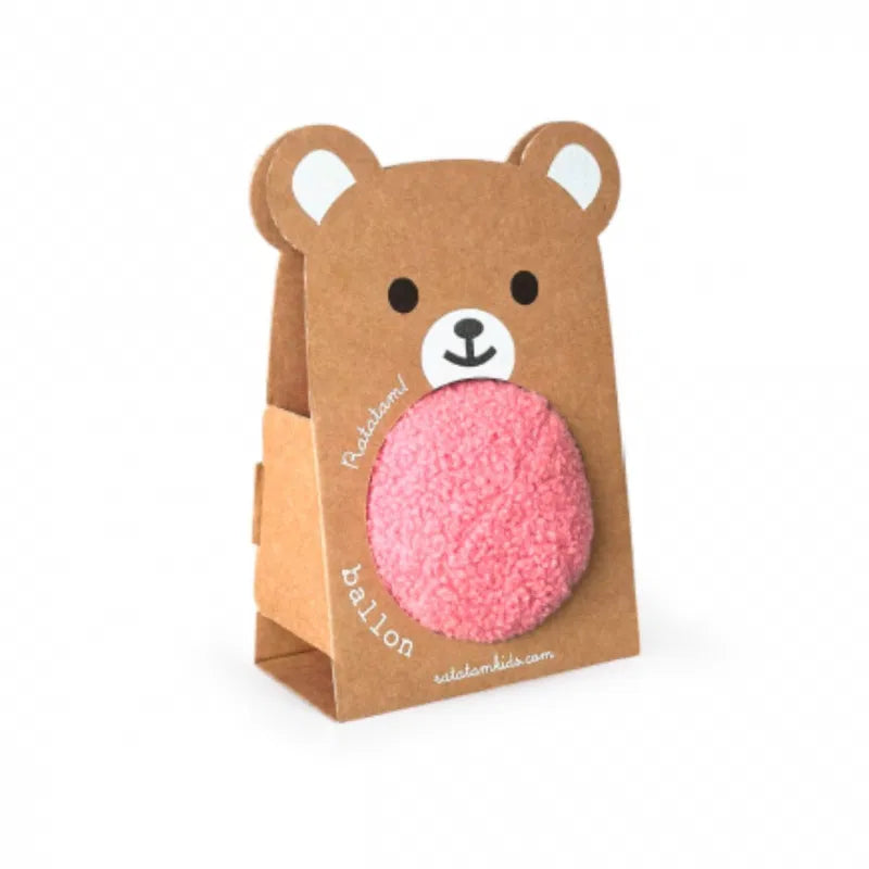 Balle ourson peluche 12 cm – rose