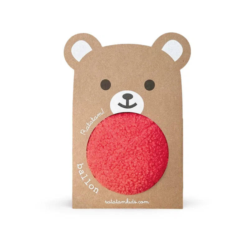 Balle ourson peluche 12 cm – Rouge