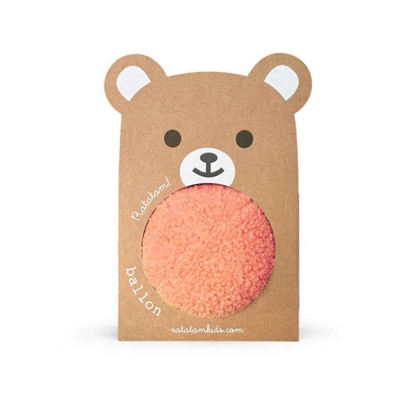 Balle ourson peluche 12 cm – rose pêche