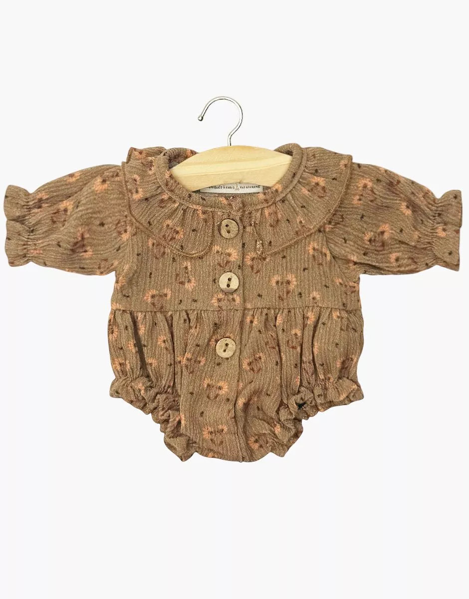 Barboteuse Léonore à manches longues en crépon Éloise