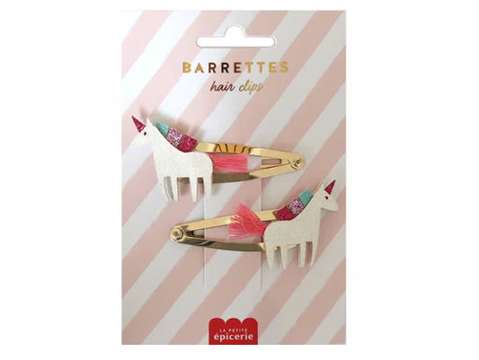 Barrettes cheveux - Licorne