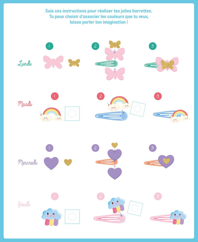 Mon semainier de barrettes arc-en-ciel