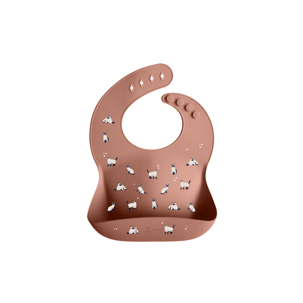 Bavoir en silicone Minouche Rose