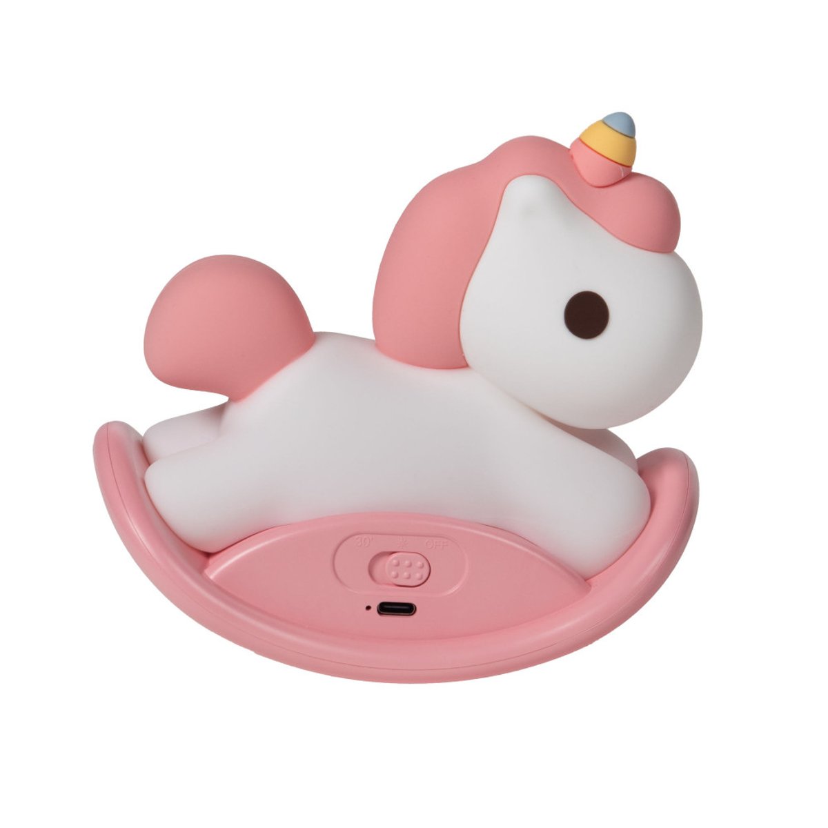 VEILLEUSE LICORNE ROSE & BLANCHE EN SILICONE RECHARGEABLE - AMADEUS LES PETITS