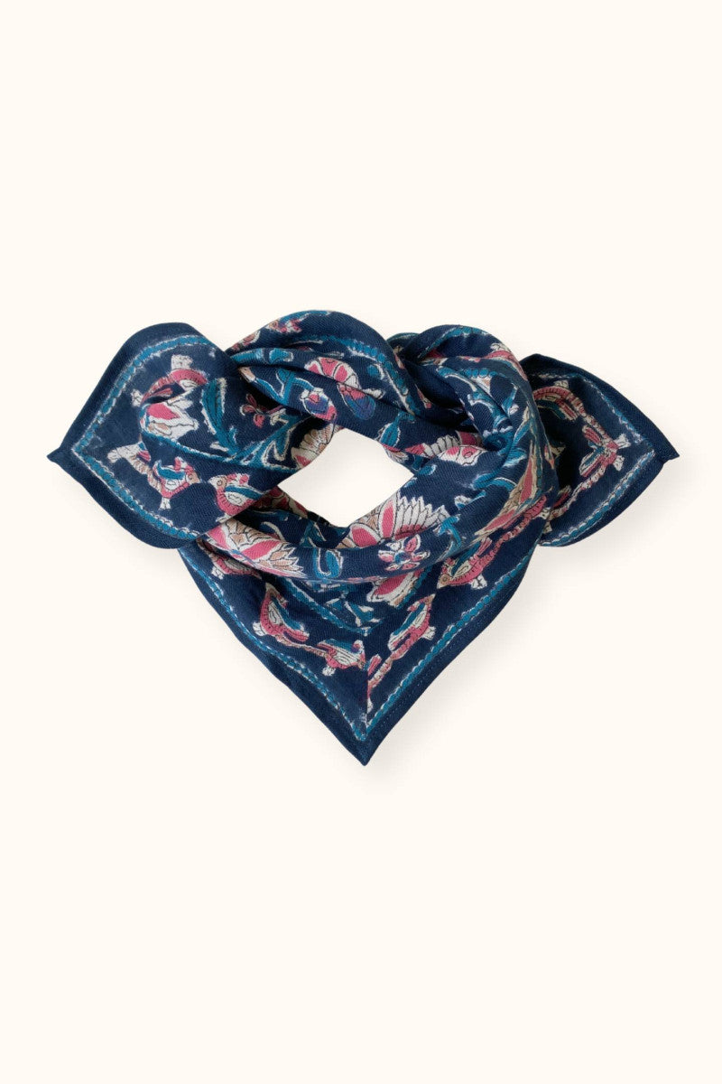 Small Foulard Manika "Bird" Céleste