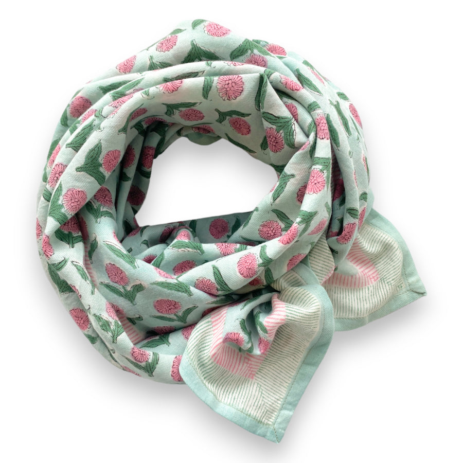 BIG FOULARD LATIKA "LOTUS" MENTHE