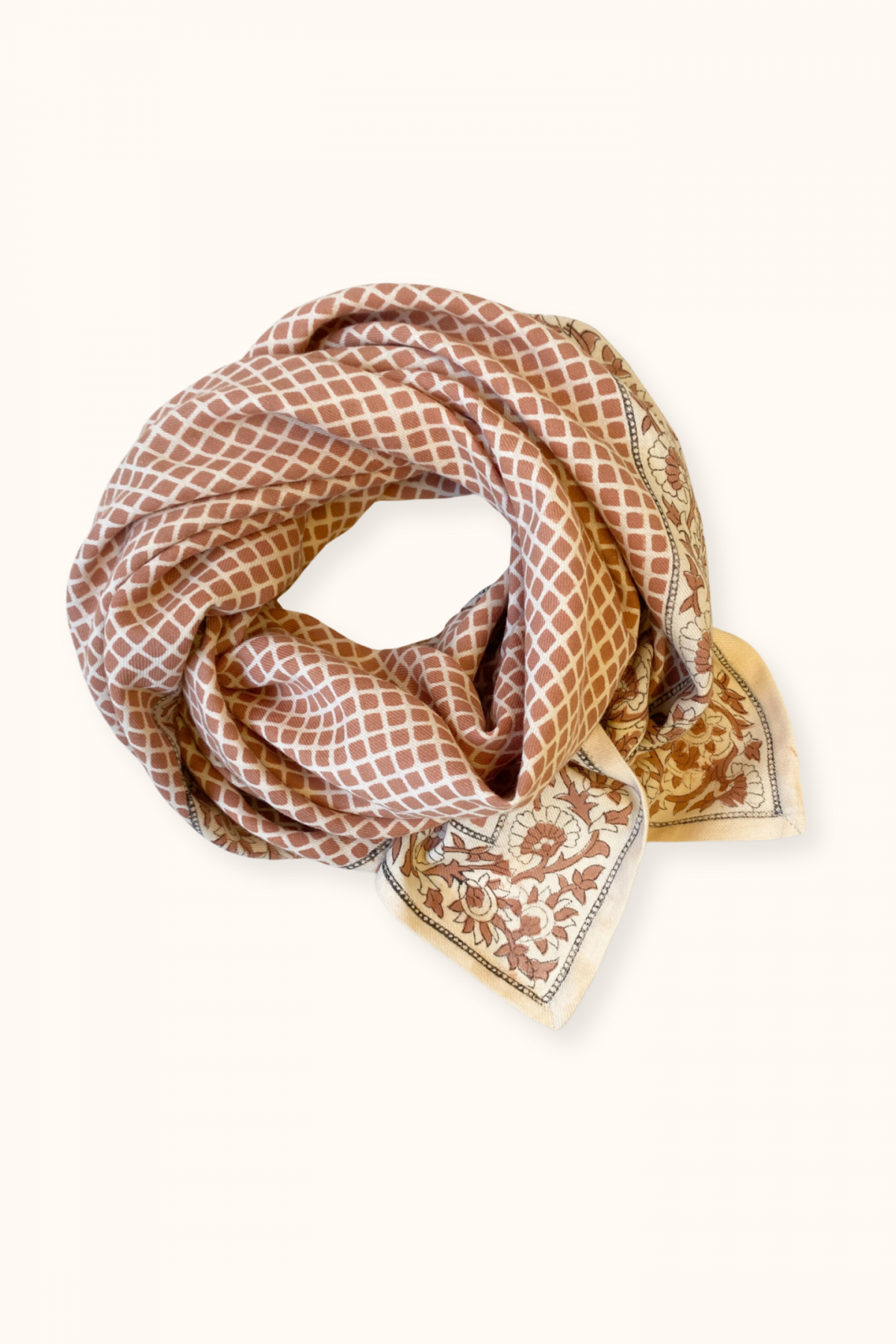 Grand Foulard Manika "Mosaïc" terracotta