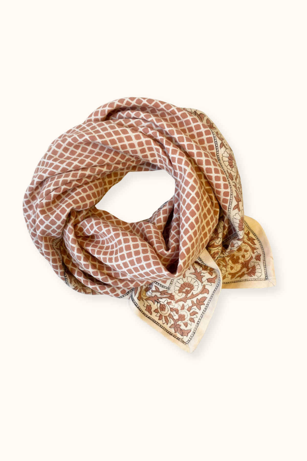 Big Foulard Latika "Mosaïc" terracotta