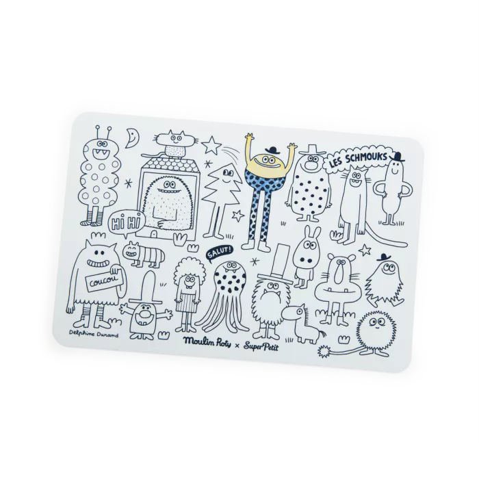 Mini set en silicone à colorier + 4 crayons -Les Schmouks