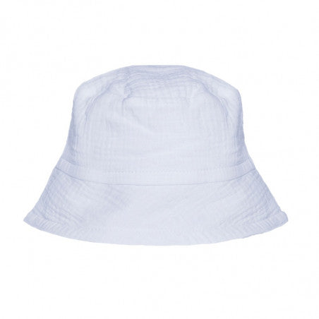 Bob mixte doublé en gaze de coton - Blanc