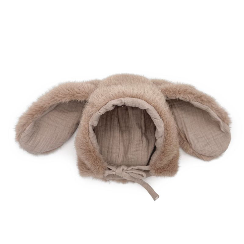 bonnet lapin bébé warmy plushy beige